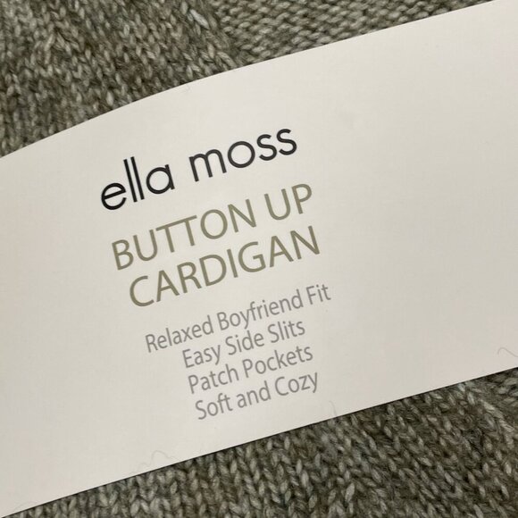 Ella Moss Womens Button-Up Cardigan Medium Relaxed Fit Soft Knit Patch NWT 6414 - Picture 4 of 7